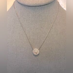 New Elegant Rose Gold over Silver CZ Pendant Necklace